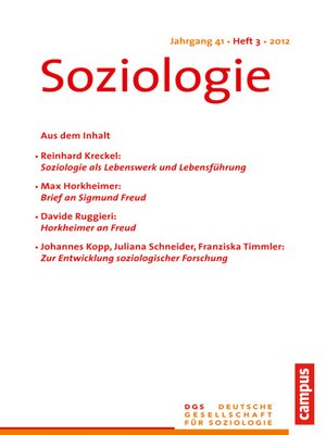 cover image of Soziologie 3.2012